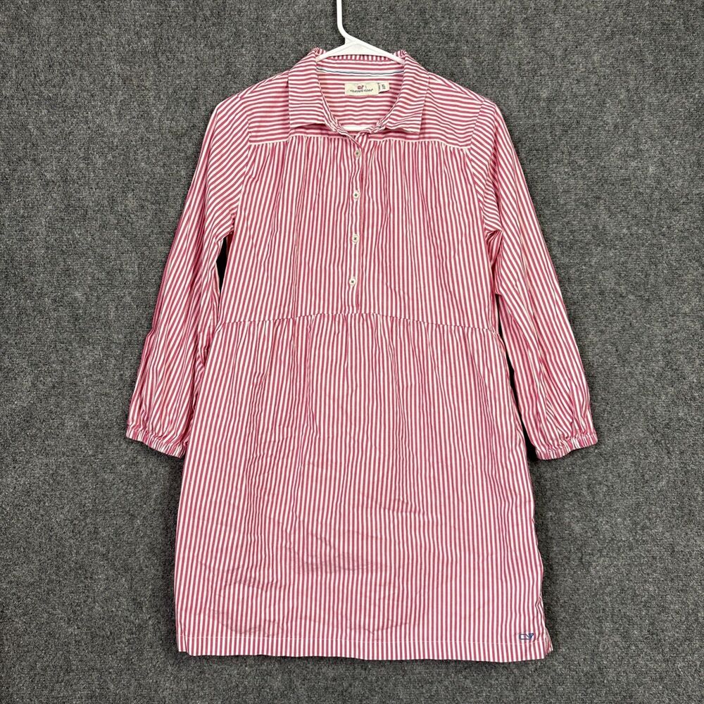 Vineyard Vines Girls Dress Size XL 16 Red Striped Preppy coastal Casual